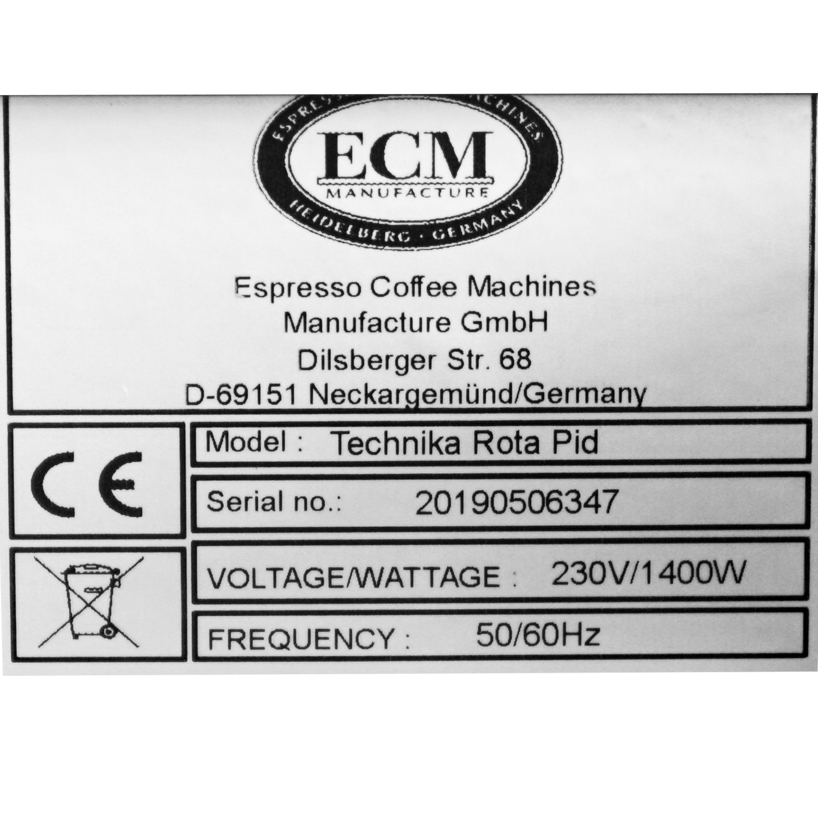 ECM Ersatzteile Label